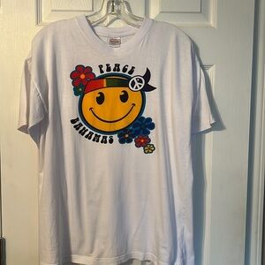VINTAGE Smiley Face Peace T-shirt - Large